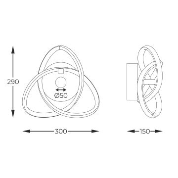 Zuma Line - LED Kinkiet LED/14W/230V czarny/złoty