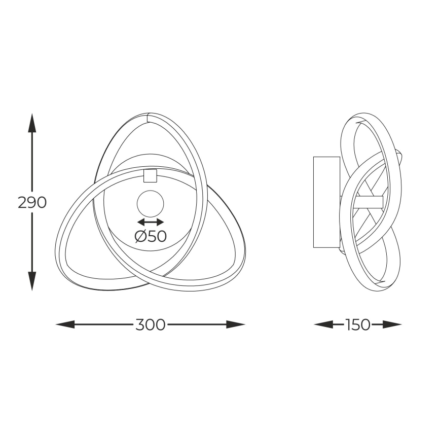 Zuma Line - LED Kinkiet LED/14W/230V czarny/złoty