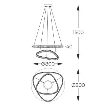 Zuma Line - LED Ściemnialna kryształ żyrandol na lince LED/36W/230V 2700-6000K + pilot zdalnego sterowania