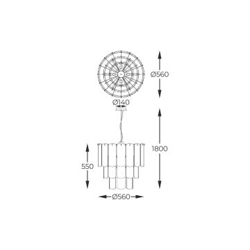 Zuma Line - Żyrandol na lince 14xE14/40W/230V czarny