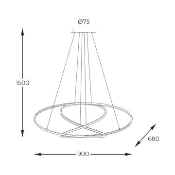 Zuma Line - LED Żyrandol ściemnialny na lince LED/56W/230V złoty