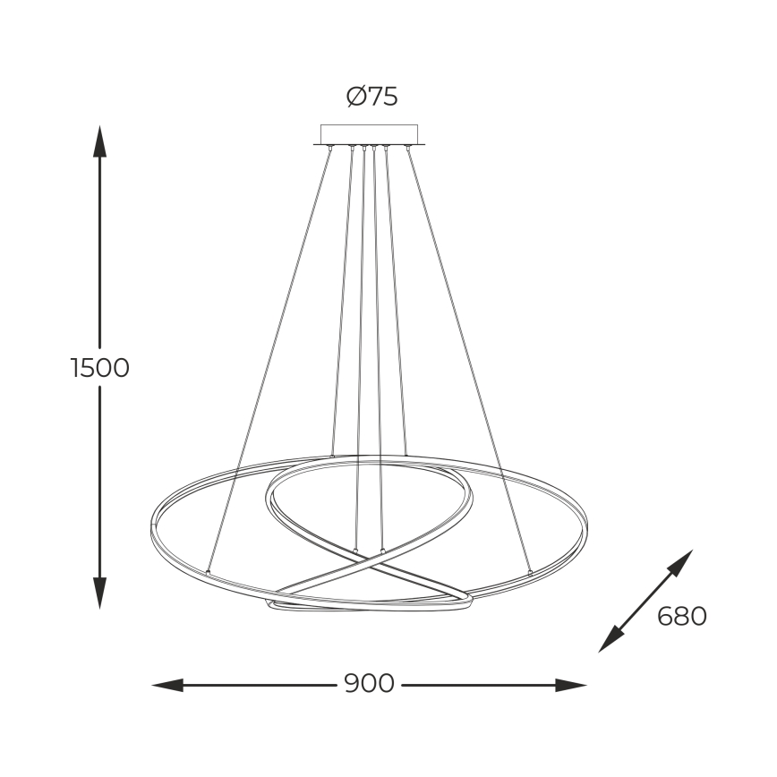 Zuma Line - LED Żyrandol ściemnialny na lince LED/56W/230V złoty