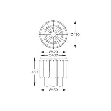 Zuma Line - Lampa sufitowa 8xE14/40W/230V czarne