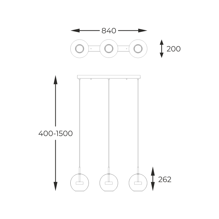 Zuma Line - LED Żyrandol na lince 3xLED/5W/230V srebrny