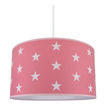 Żyrandol dziecięcy STARS PINK 1xE27/60W/230V