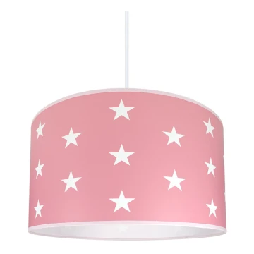 Żyrandol dziecięcy STARS PINK 1×E27/60W/230V