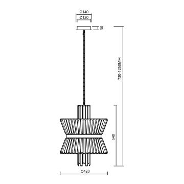 Żyrandol na łańcuchu AURELIA 8xE14/40W/230V złoty