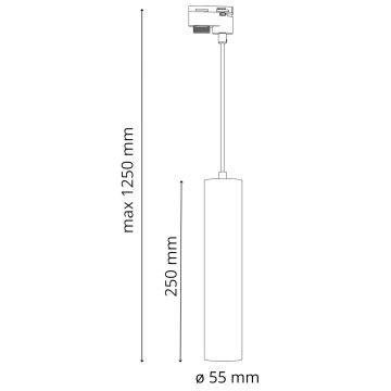 Żyrandol na łańcuchu do systemu szynowego MARIBEL 3xGU10/10W/230V + 1 m system szynowy biały