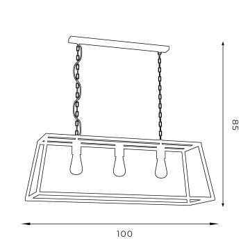 Żyrandol na łańcuchu FRAME 3xE27/60W/230V