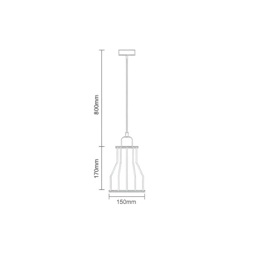 Żyrandol na lince 1xE27/60W/230V śr. 15 cm czarny