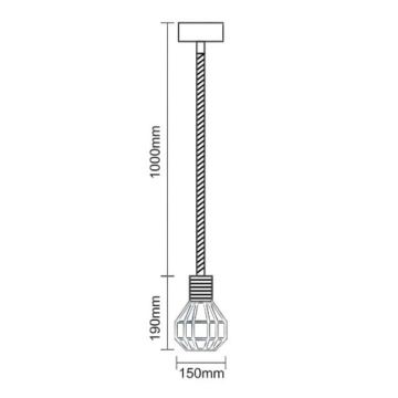 Żyrandol na lince 1xE27/60W/230V śr. 15 cm