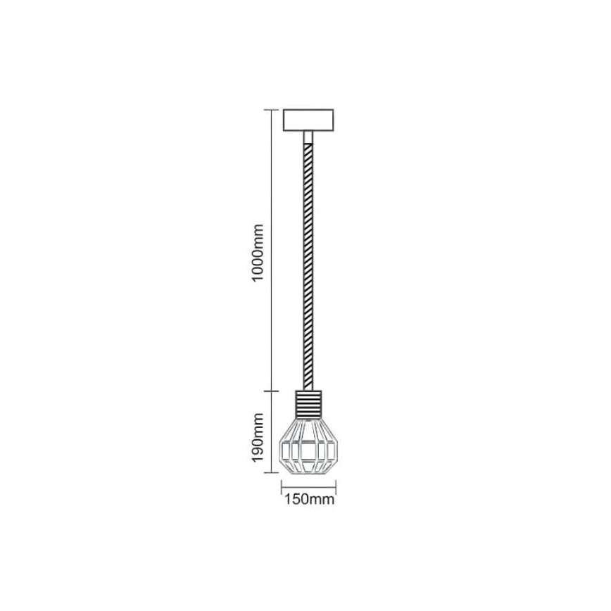 Żyrandol na lince 1xE27/60W/230V śr. 15 cm