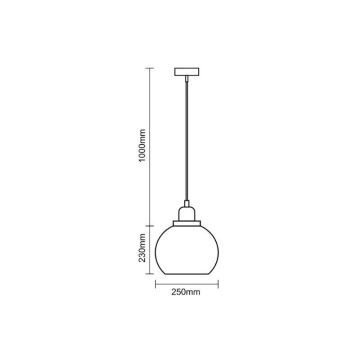 Żyrandol na lince 1xE27/60W/230V śr. 25 cm