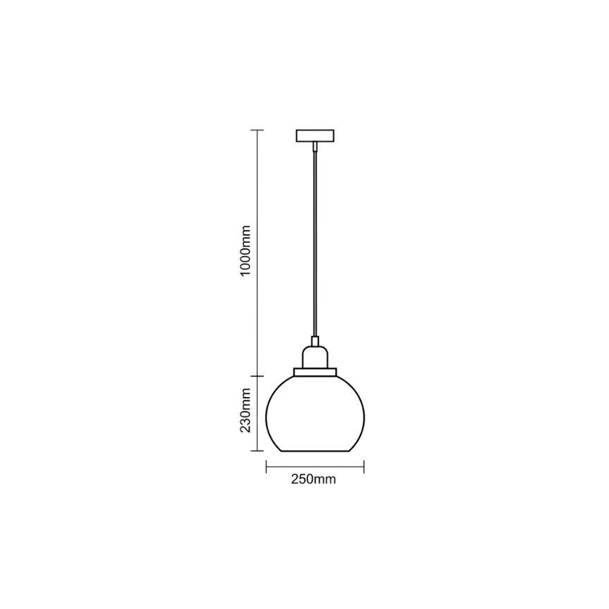 Żyrandol na lince 1xE27/60W/230V śr. 25 cm