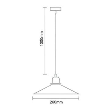 Żyrandol na lince 1xE27/60W/230V śr. 26 cm czarny