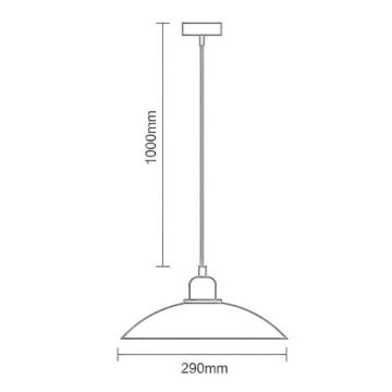 Żyrandol na lince 1xE27/60W/230V śr. 29 cm czarny