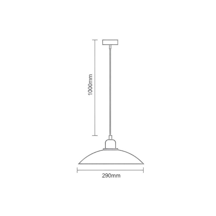 Żyrandol na lince 1xE27/60W/230V śr. 29 cm czarny