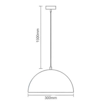 Żyrandol na lince 1xE27/60W/230V śr. 30 cm biały