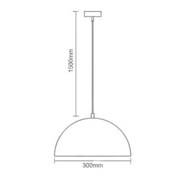 Żyrandol na lince 1xE27/60W/230V śr. 30 cm czarny