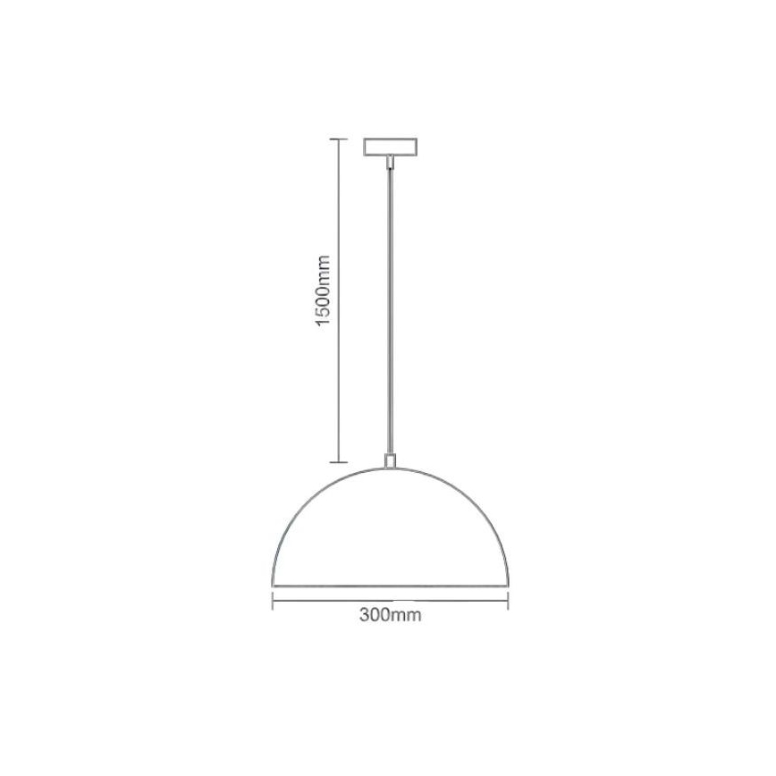 Żyrandol na lince 1xE27/60W/230V śr. 30 cm czarny