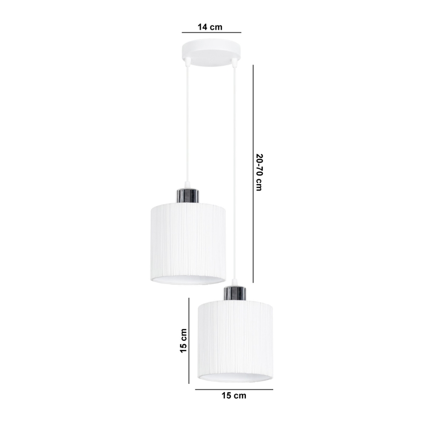 Żyrandol na lince BIZO 2xE27/60W/230V biały/szary