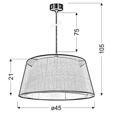 Żyrandol na lince CHARLIE 1xE27/60W/230V beżowy