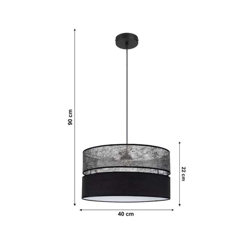 Żyrandol na lince LIMA 1xE27/60W/230V czarny