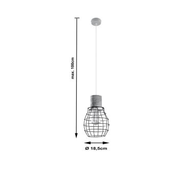 Żyrandol na lince LUGO 1xE27/60W/230V czarny/szary