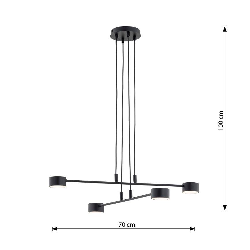 Żyrandol na lince MODUS 4xGX53/12W/230V czarny