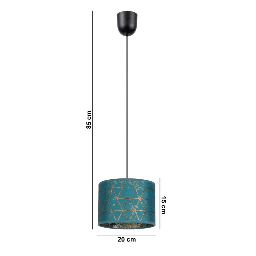 Żyrandol na lince REZO 1xE27/60W/230V turkusowy