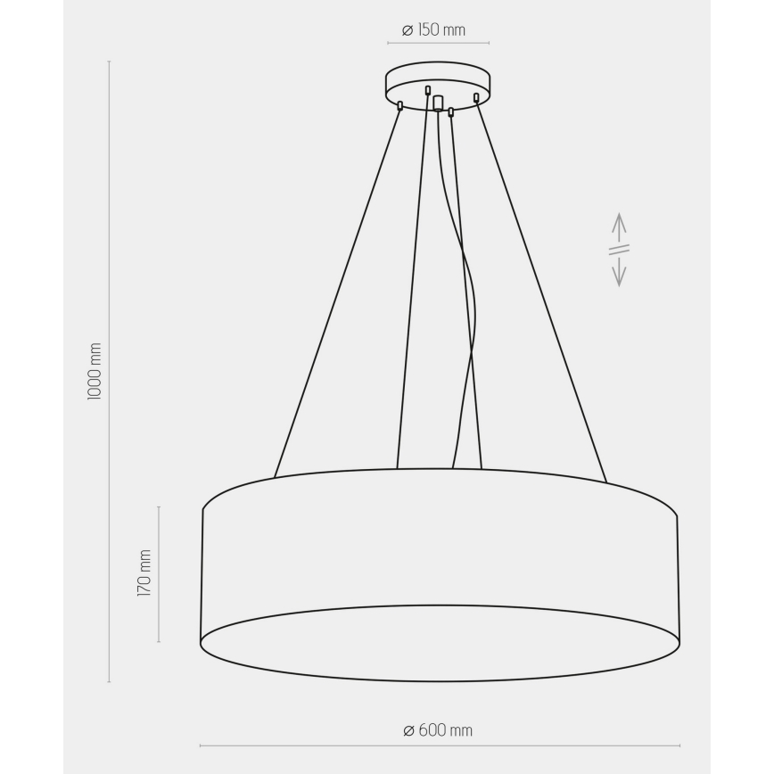 Żyrandol na lince RONDO 4xE27/15W/230V niebieski