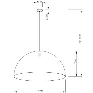 Żyrandol na lince SFERA 1xE27/60W/230V śr. 35 cm biały/miedziany