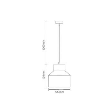 Żyrandol na lince TERRAZZO 1xE27/60W/230V śr. 12 cm czarny