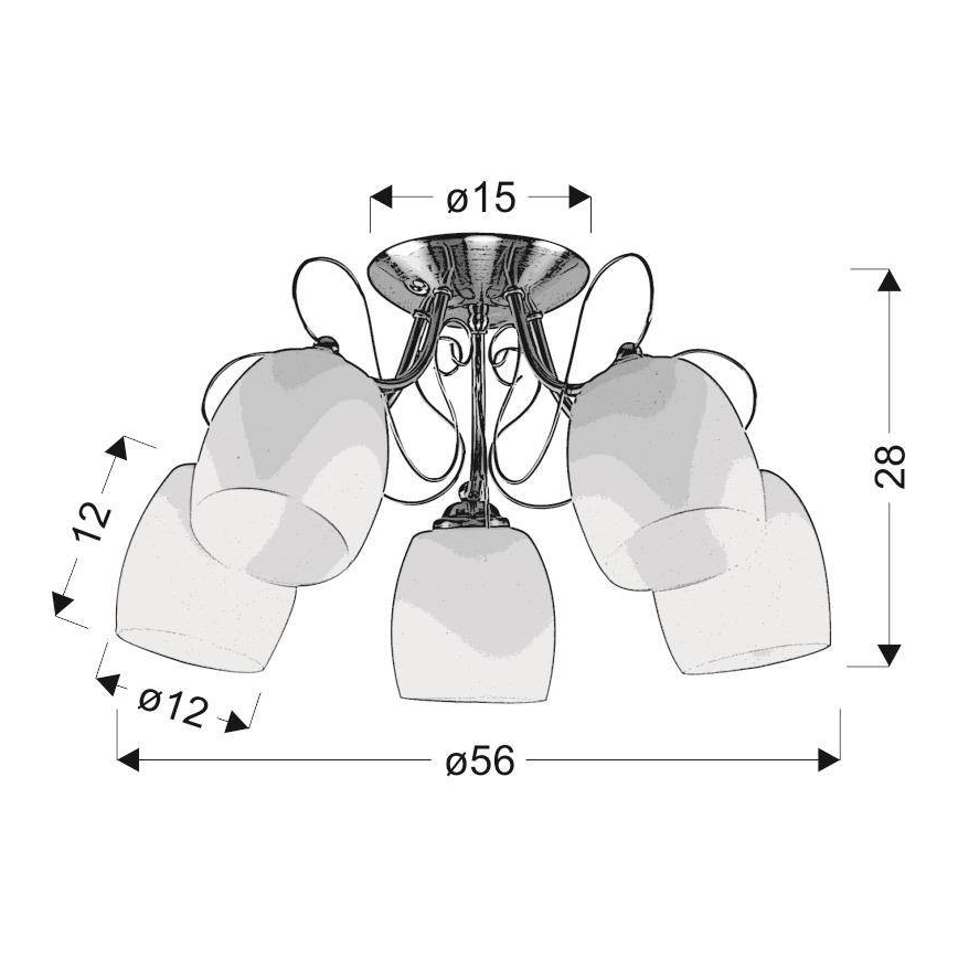 Żyrandol natynkowy AMBA 5xE27/40W/230V