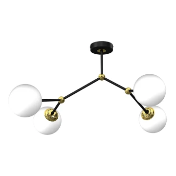 Żyrandol natynkowy JOY 4xE14/40W/230V czarny/złoty