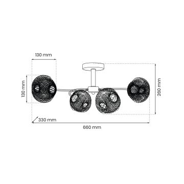 Żyrandol natynkowy OAKLAND 4xE27/60W/230V