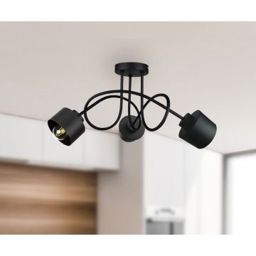 Żyrandol natynkowy SIMPLY BLACK 3xE27/60W/230V